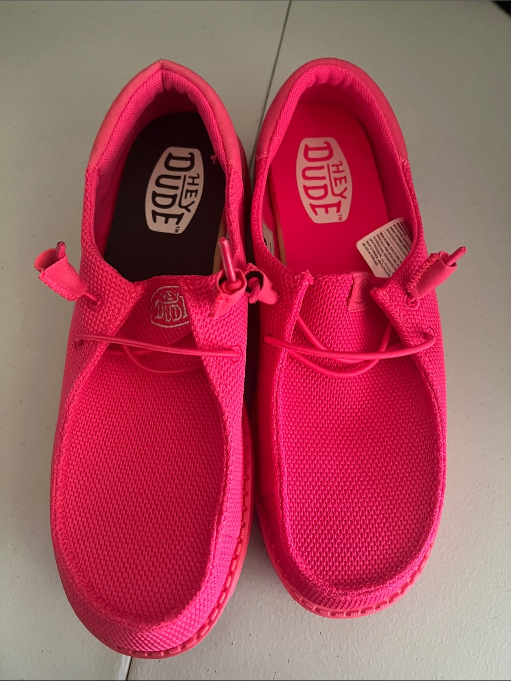Hey dude pink shoes W9